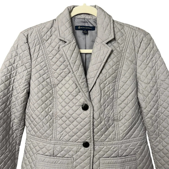 Brooks Brothers Quilted Blazer Jacket Light Grey 2 Fall Winter Classic Preppy - Picture 2 of 5